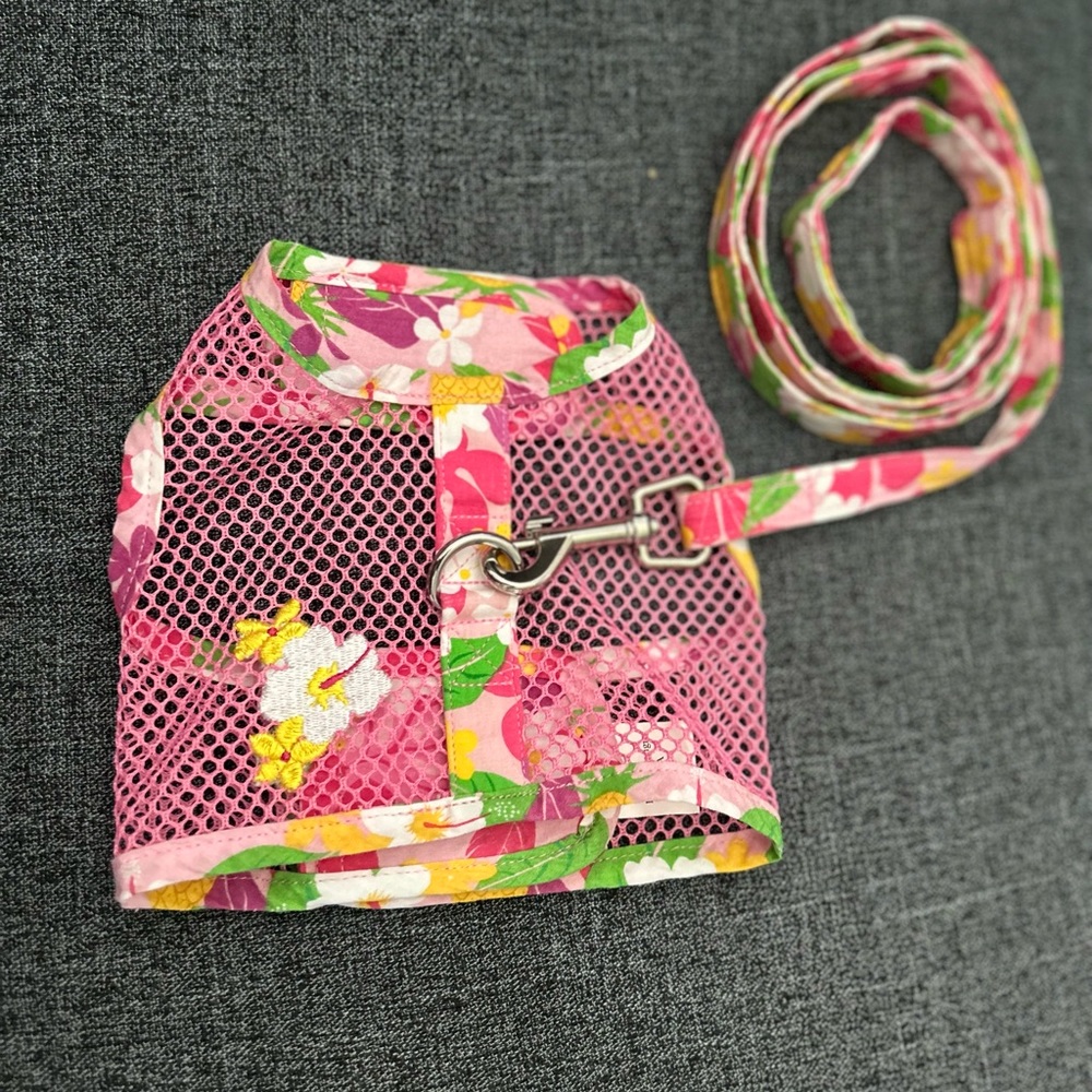 Tropical floral pet harness